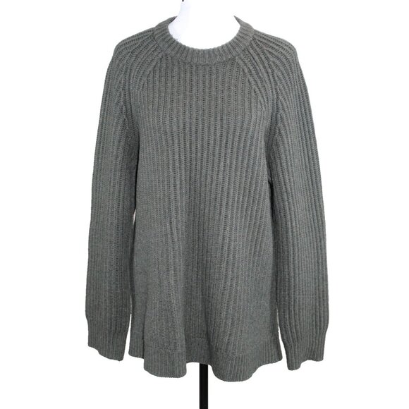 Naadam Sweater Womens Large Wool-Cashmere Blend Sweater Chunky Knit Long Green - Picture 1 of 6